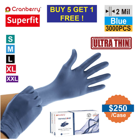 Ultra Thin Nitrile Blue Gloves