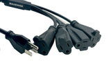1-to-4 Power Cord Splitter Cable -1.5FT Inches - Black