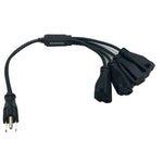 1-to-4 Power Cord Splitter Cable -1.5FT Inches - Black