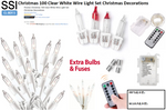 CL-BDf-5 Christmas 100 Clear White Wire Light Set Christmas Decorations