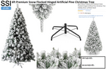 CT-CEI-10 6ft Premium Snow Flocked Hinged Artificial Pine Christmas Tree