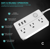 PP-EC-3 Power Strip with 3 USB 3 Outlet,
