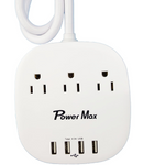 PP-EE-3 Desktop Power Strip with 3 Outlet 4 USB Ports 4.5A