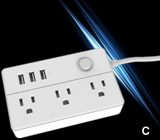 PP-EC-3 Power Strip with 3 USB 3 Outlet,