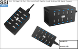 PP-EF-3 60 Watt (12 Amp) 10-Port [UL Certified] Family-Sized Desktop USB Rapid Charger