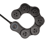 PP-DH-3 Quirky Pivot Power 6 Outlet Flexible Surge Protector Power Strip (Black)