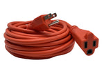 25FT/50FT Extension Cord In Orange With 3-Prong Plug