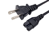6FT/ 12 FT  2 Prong Ac Wall Cable 2 Slot Power Cord