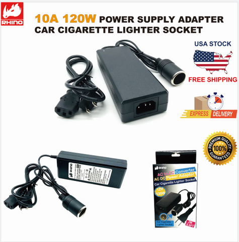 10A 120W Power Supply Adapter Car Cigarette Lighter Socket
