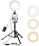 8" Selfie Ring Light with Tripod Stand & Cell Phone Holder