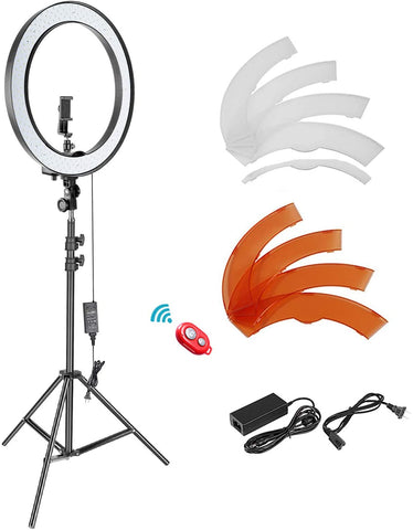 18-inch LED Ring Light Dimmable Lighting Kit with Light Stand