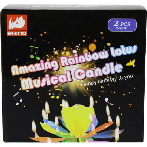 Amazing Rainbow Lotus Musical Candle