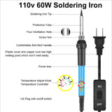 60W 110V Adjustable Temperature Soldering lron With ON-OFF Switch