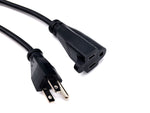Power Extension Cord Short Cable, Outlet Saver,  3 Prong, 16AWG 13A,  (4 Pack, 8 Inch, Black)