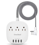 PP-EE-3 Desktop Power Strip with 3 Outlet 4 USB Ports 4.5A