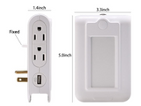 PP-EJ-3 Finduat Wall Mount Charger Outlet with Dusk To Dawn Sensor LED Night Light